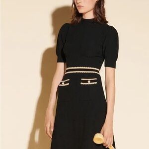 Sandro Black and Birge Mini Dress